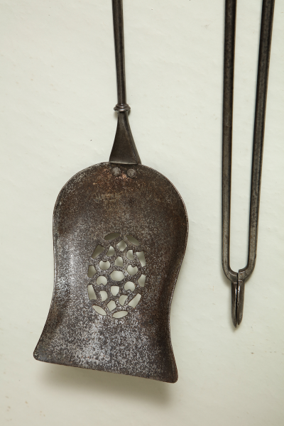 Very Fine Set of Bronze Handled Fire Tools