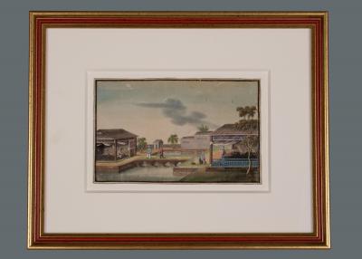 Very Fine Set of Eight Chinese Watercolors of the Production of Silk