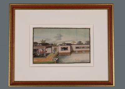 Very Fine Set of Eight Chinese Watercolors of the Production of Silk