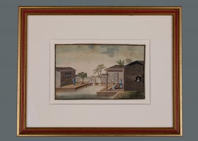 Very Fine Set of Eight Chinese Watercolors of the Production of Silk
