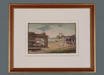 Very Fine Set of Eight Chinese Watercolors of the Production of Silk