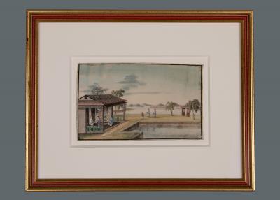 Very Fine Set of Eight Chinese Watercolors of the Production of Silk