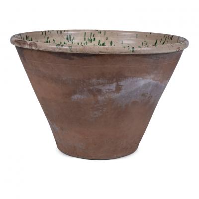 Very Large Colorful Glazed Earthenware Passata Bowl