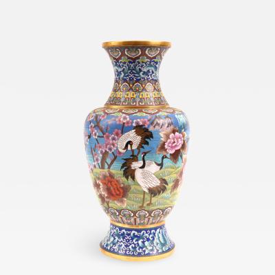 Very Large Decorative Cloisonn with Blossom Flowers Vase or Piece 