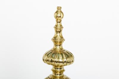 Very Large Gilt Brass Pair Andiron