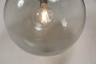 Very Large Italian Murano Glass Blown Grey Globe Chandelier or Pendant