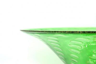 Very Large Murano Glass Gold Flecks Decorative Bowl