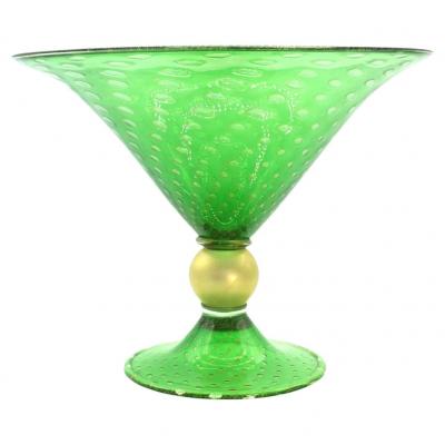 Very Large Murano Glass Gold Flecks Decorative Bowl