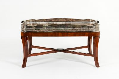 Very Large Plated High Border Tray Table Tortoise Shell Interior