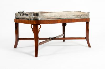 Very Large Plated High Border Tray Table Tortoise Shell Interior