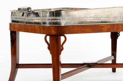 Very Large Plated High Border Tray Table Tortoise Shell Interior