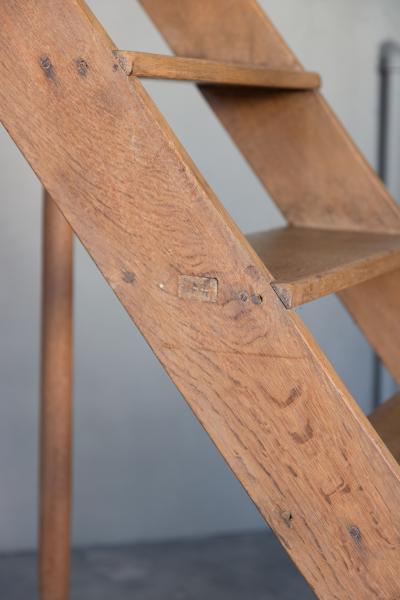 Very Large Scale French Fruitwood Library Steps Circa 1860 