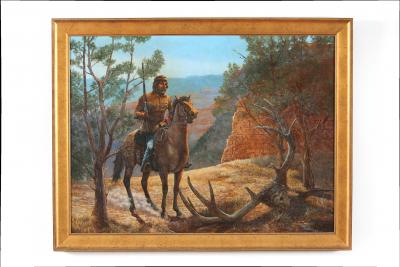 Very Large Wood Framed Oil Canvas Painting