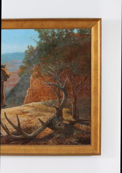 Very Large Wood Framed Oil Canvas Painting