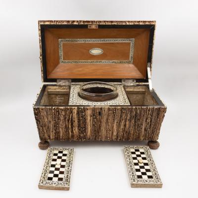 Very Rare Anglo Indian Stag Horn Tea Caddy Circa 1830