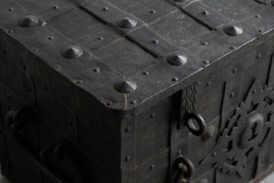 Very Rare Antique Armada Box or Strongbox in Iron Early 17th Century
