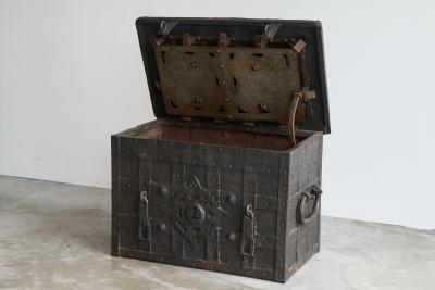 Very Rare Antique Armada Box or Strongbox in Iron Early 17th Century