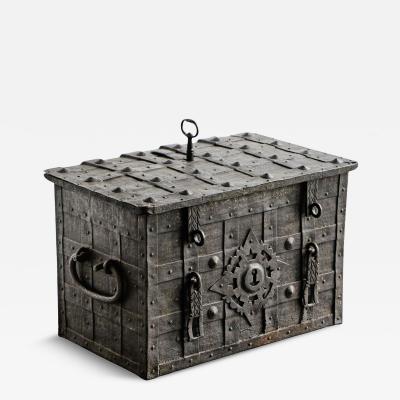 Very Rare Antique Armada Box or Strongbox in Iron Early 17th Century