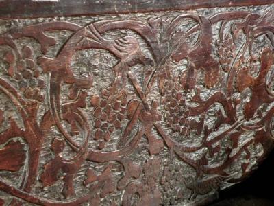 Very Rare Swiss or German Late Gothic early 16th century Flachschnitz Bench
