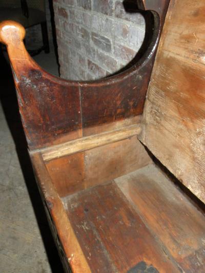 Very Rare Swiss or German Late Gothic early 16th century Flachschnitz Bench