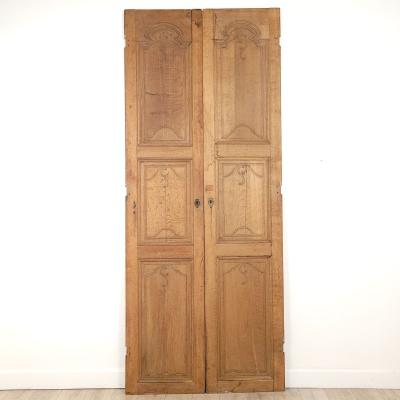 Very Tall Pair of French Oak Doors 19th century