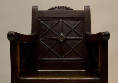 Very Unusual Archaic Georgian Wainscot Arm Chair