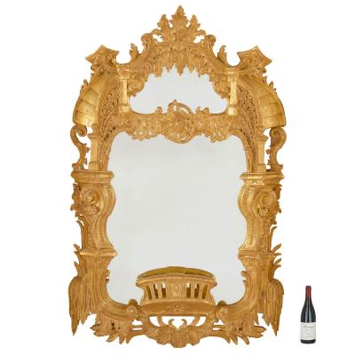 Very large George II style giltwood mirror