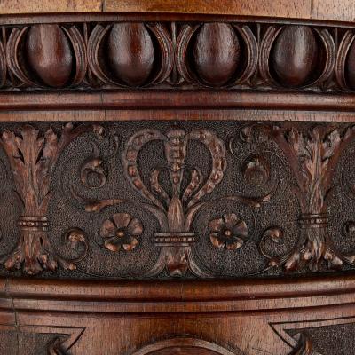 Very large Italian patinated bronze and carved wood sculptural jardini res