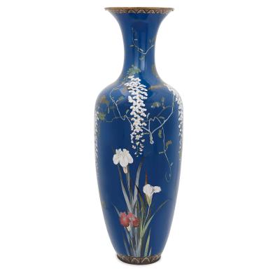 Very large Japanese Meiji period cloisonn enamel vase