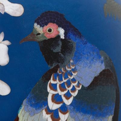 Very large Japanese Meiji period cloisonn enamel vase