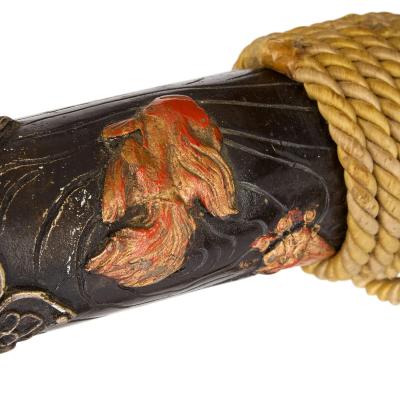 Very large Japanese bronze hawk sculpture on a stand