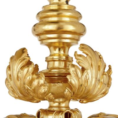 Very large Napoleon III period Rococo style gilt bronze lantern
