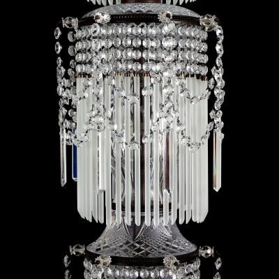 Very large pair of Bohemian glass and marble candelabra