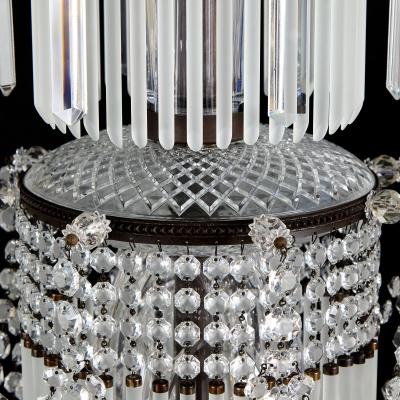 Very large pair of Bohemian glass and marble candelabra