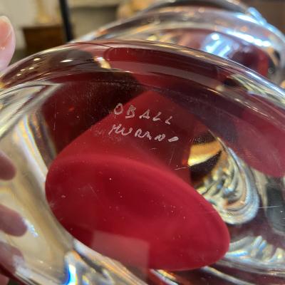 Vetreria Artistica Oball Large Red Murano OBALL Vase