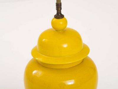 Vibrant Asian Style Yellow Ceramic Table Lamp