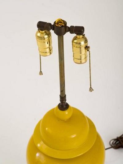 Vibrant Asian Style Yellow Ceramic Table Lamp