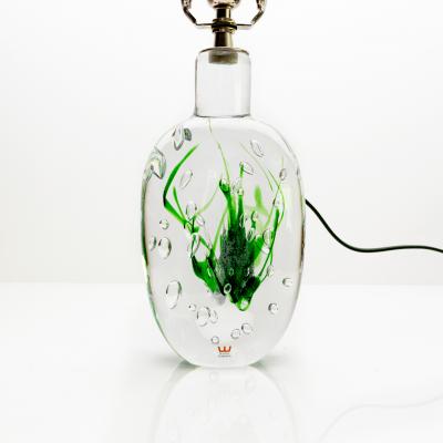Vicke Lindstrand Pair of Scandinavian Modern Solid Crystal Lamps by Vicke Lindstrand for Kosta