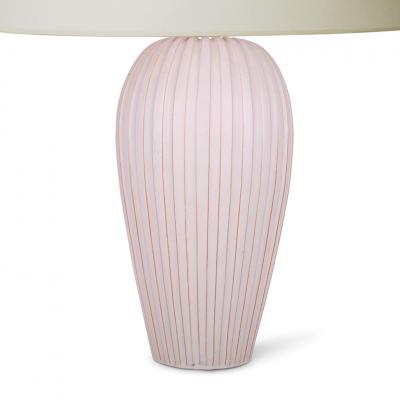 Vicke Lindstrand Swedish Modern Table Lamp with Carved Fluting by Vicke Lindstrand