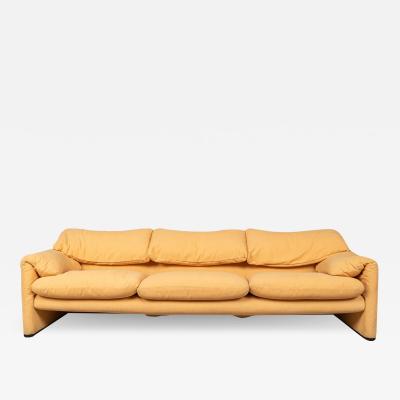 Vico Magistretti 20th Century Maralunga Sofa In Original Vintage Fabric By Vico Magistretti