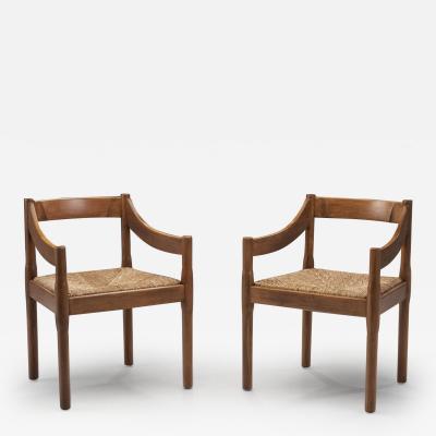 Vico Magistretti Carimate Chairs by Vico Magistretti for Cassina Italy 1960s