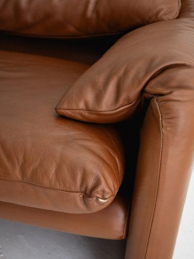 Vico Magistretti Maralunga Sofa in Leather by Vico Magistretti for Cassina