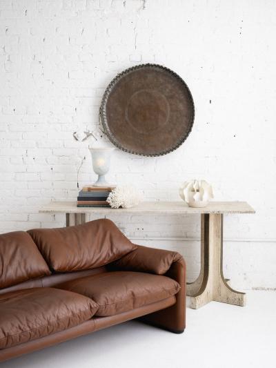 Vico Magistretti Maralunga Sofa in Leather by Vico Magistretti for Cassina