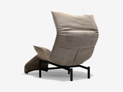 Vico Magistretti Vico Magistretti Italian Modern Fabric Metal Veranda Lounge Chair 1980s