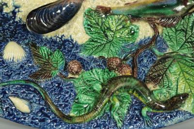 Victor Barbizet Barbizet Palissy Majolica Palissy Fish Platter