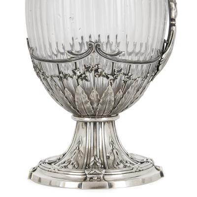 Victor Boivin Pair of Rococo style silver mounted crystal jugs by Boivin
