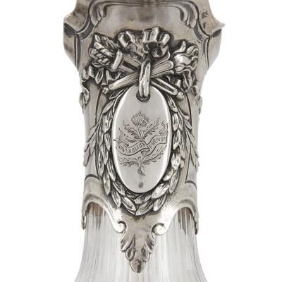 Victor Boivin Pair of Rococo style silver mounted crystal jugs by Boivin