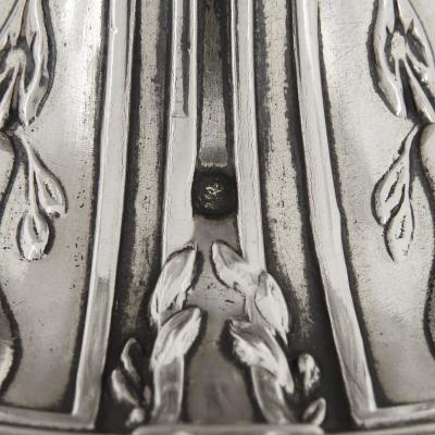 Victor Boivin Pair of Rococo style silver mounted crystal jugs by Boivin