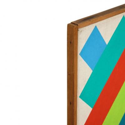 Victor Burgin Victor Burgin Abstract Painting Acrylic on Canvas Geometric Signed