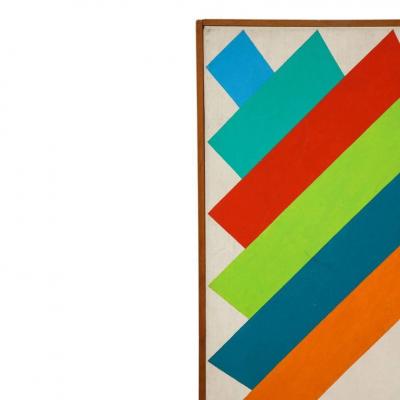 Victor Burgin Victor Burgin Abstract Painting Acrylic on Canvas Geometric Signed
